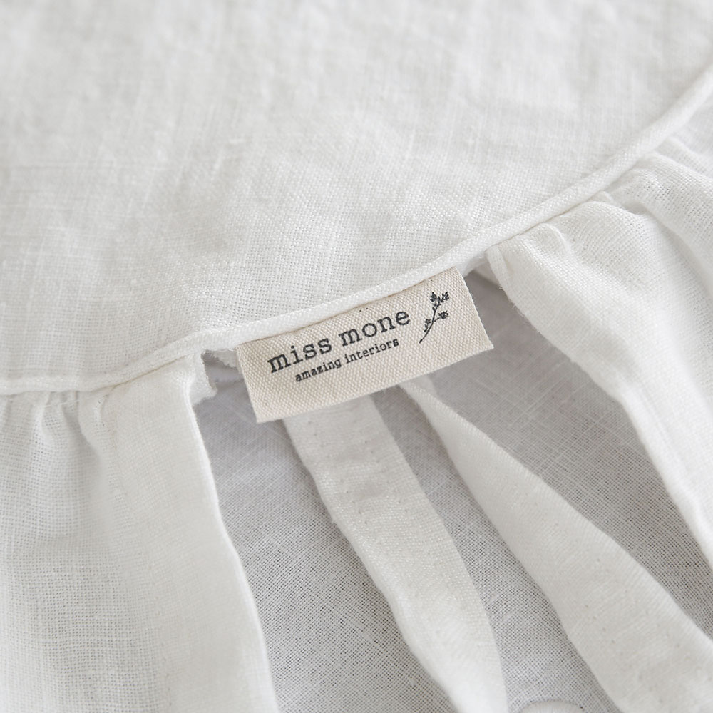 마랑 퀼티드 북유럽 린넨 대형 프릴 식탁 의자 끈 방석 커버 덮개 천갈이 S