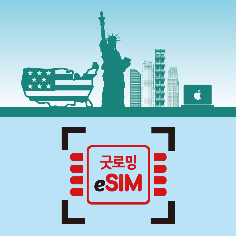 미국 이심 하와이 현지 eSIM 7일 10일 30일 무제한 데이터 통화 여행 유학 e심