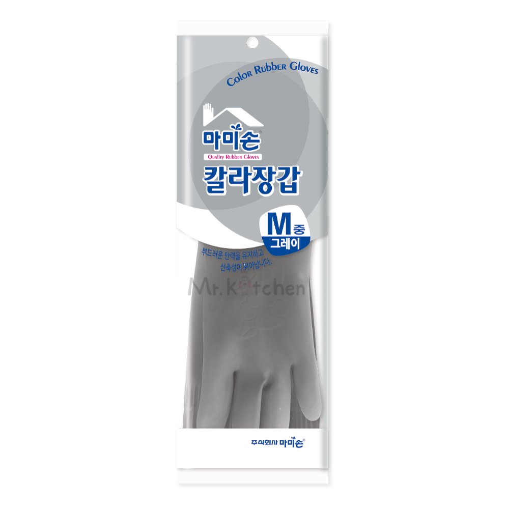 마미손 칼라고무장갑 왼손 오른손 양손 그레이 - 상세 이미지 3