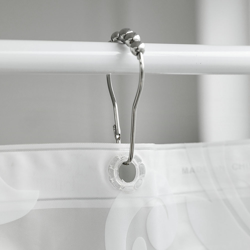 (10개) 화이트 철제 집게링 커튼링 이중 커텐 레일 커튼봉 고리 핀 집게 악세사리 소