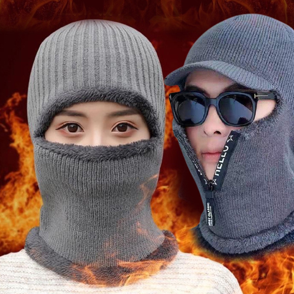 털 바라클라바 겨울 방한 얼굴가리개 발라클라바 기모 골프목토시 후드 넥게이터 커플 - 상품 이미지