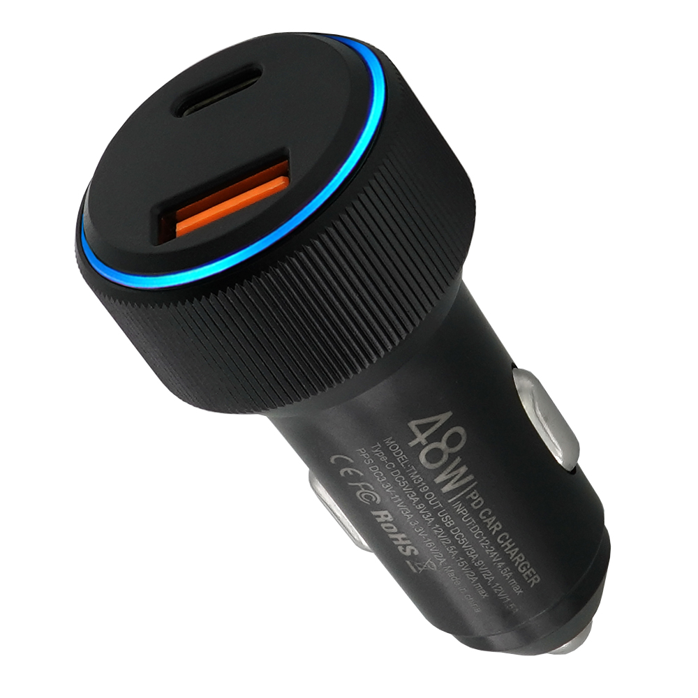 자동차 차량용 고속 충전기 시거잭 QC3.0+PD 48W C43 - 상품 이미지