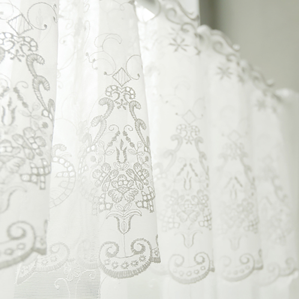 크라운 레이스 주방 창문 미니 바란스 가림막 가리개 커튼 S10cm