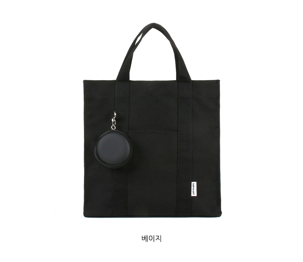 에코 스퀘어 가벼운 토트 크로스백 여대생 대학생 직장인 캔버스 서적 문서 가방 - 상세 이미지 3