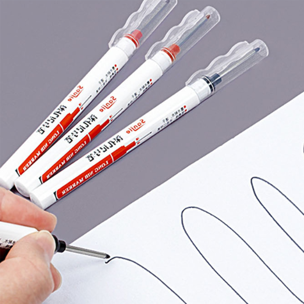 목공용 펜 1.5mm 철판 목재 긴 헤드 전공 마킹 제도 볼펜 작업 건축 산업용 목수 - 상품 이미지
