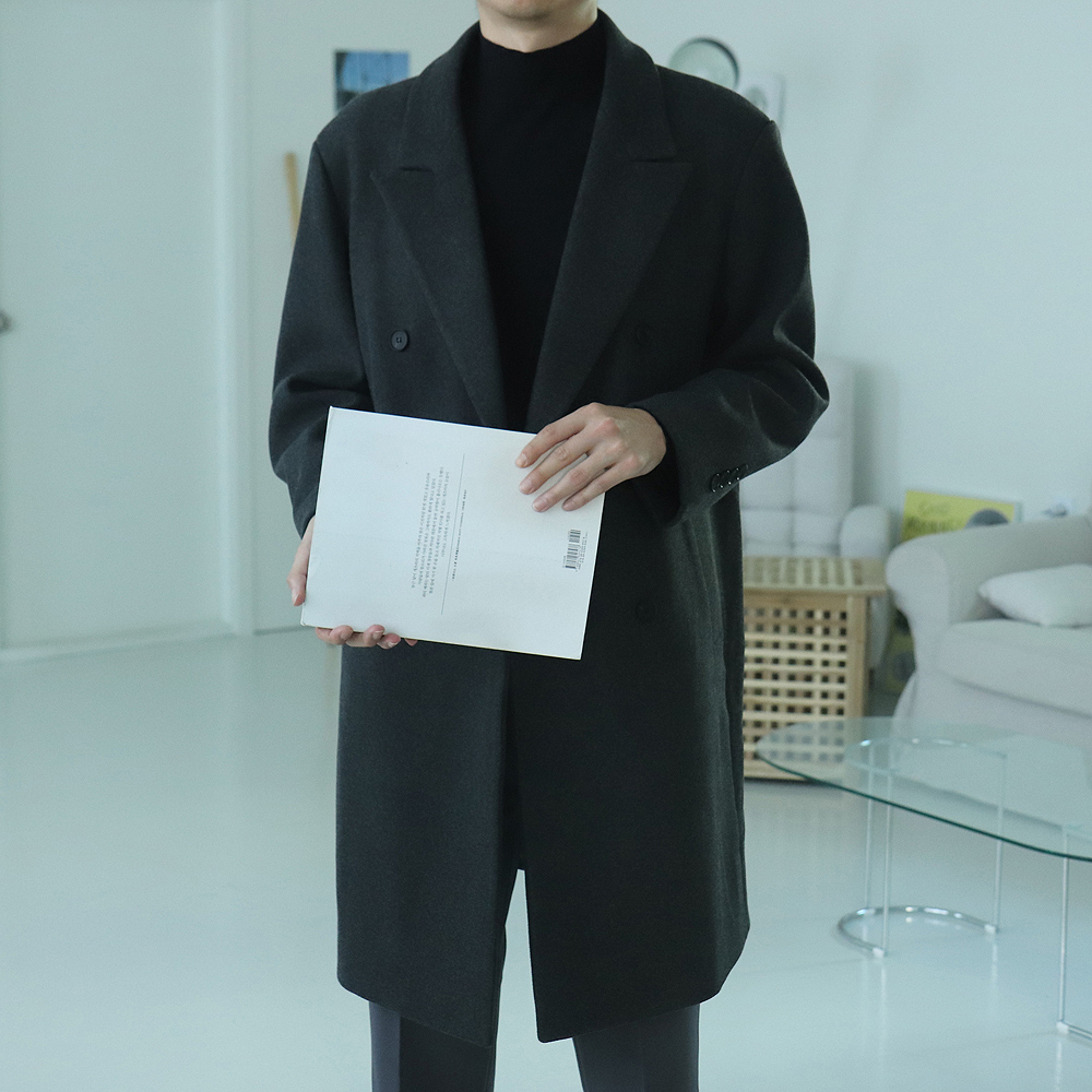 남자코트 울 겨울 오버핏 남자캐시미어코트 이미지 3
