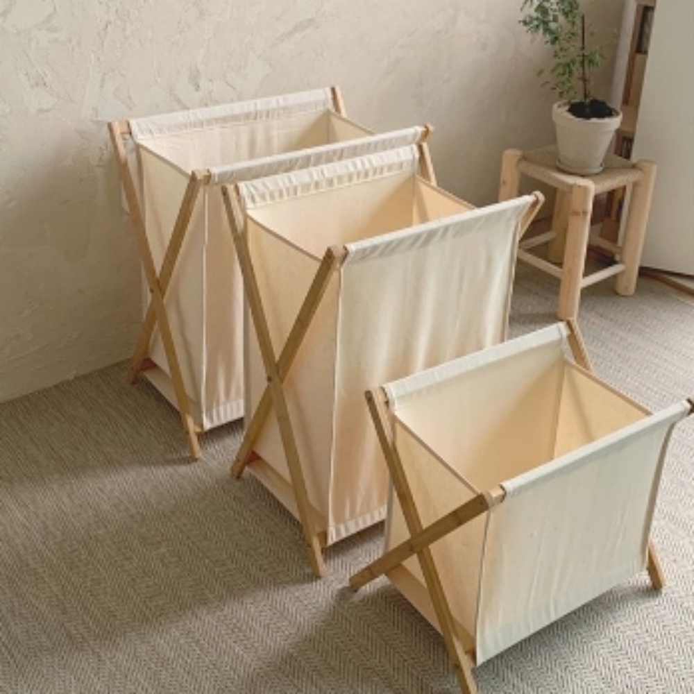 대용량아기빨래통 런드리트롤리 소형 중형 대형 접이식 빨래바구니 - 상세 이미지 2