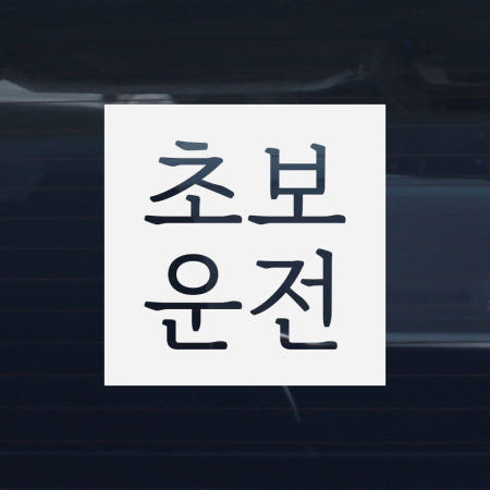 디엑셀 초보운전 스티커 클래식 명조정사각 C08 화이트