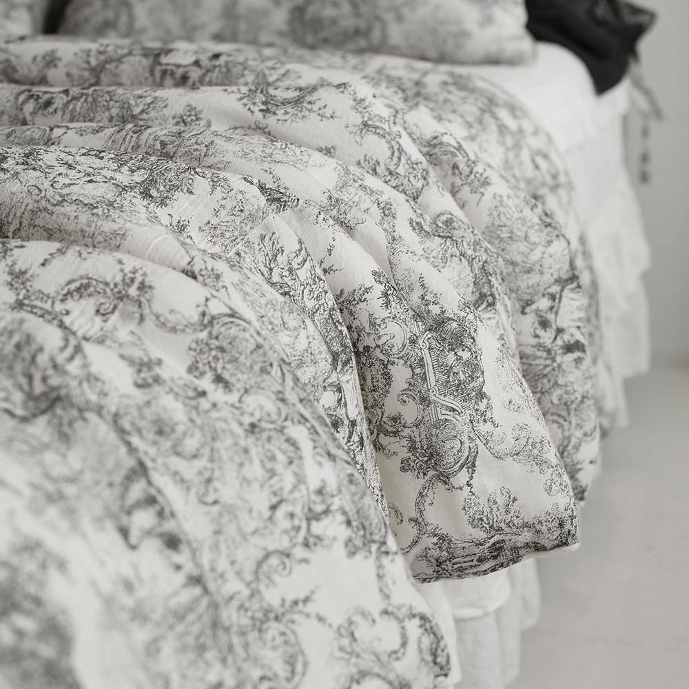 SALE 프렌치 뜨왈 프리미엄 거즈 순면 차렵 베개 간절기 여름 호텔 더블 싱글 이불 침구 쁘띠레이스베개 솜포함