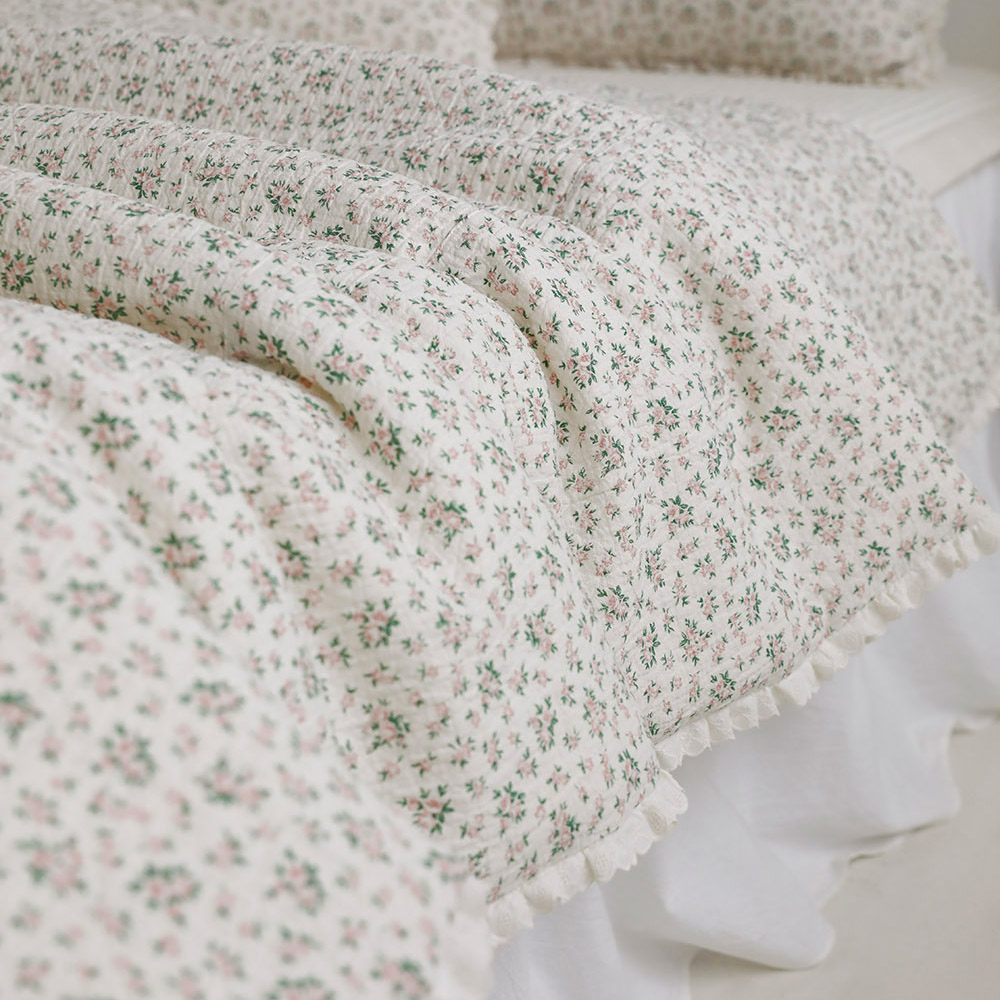 플로흐 감성 워싱 순면 차렵 이불 베개 간절기 여름 호텔 더블 싱글 침구 쁘띠레이스베개 솜포함