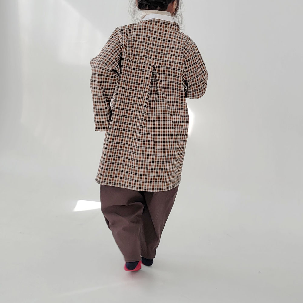 더수 클래식 정장 체크 한복 두루마기 - 상세 이미지 4