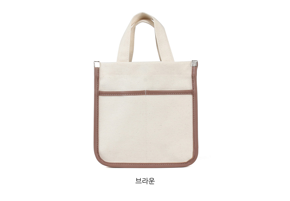 캔버스 에코 미니 토트 크로스백 직장인 여성 출근 핸드백 여대생 대학생 가벼운 작은 가방 - 상세 이미지 4