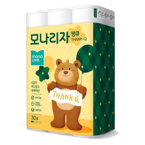 모나리자 땡큐 3겹 30m 30롤 2팩 : 스마트바잉