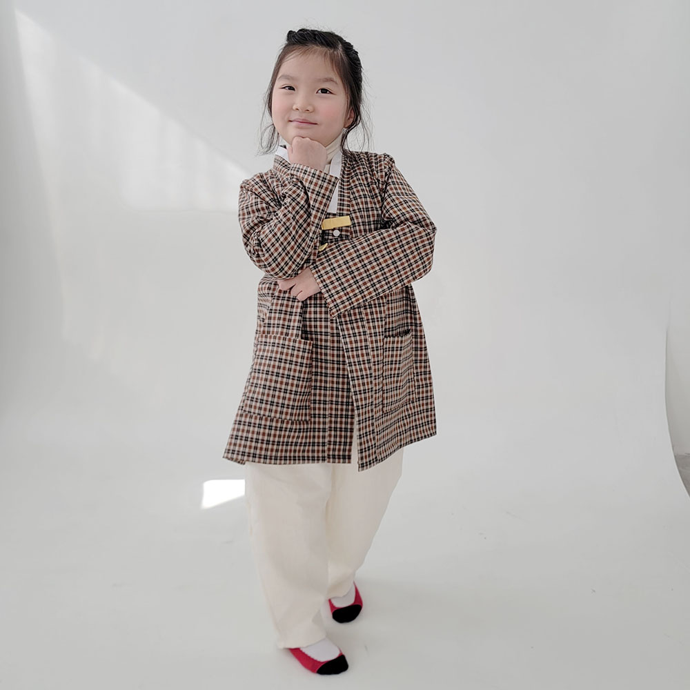 더수 클래식 정장 체크 한복 두루마기 - 상세 이미지 2