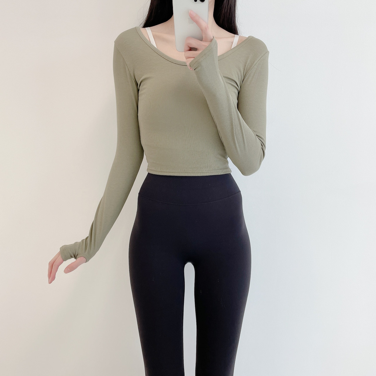 로라벨 쿨 모먼 필라테스복 요가복 필라테스 상의 옷 커버업 운동복 탑 요가 긴팔 크롭 - 상세 이미지 4