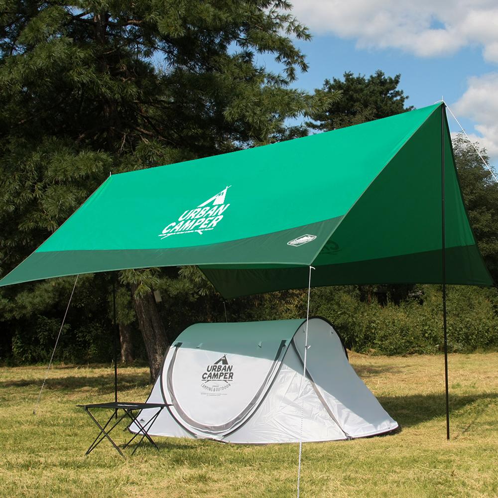 어반캠퍼 헥사 타프 420 풀구성 차박 피크닉 캠핑 그늘막 타프스크린 420x400cm, 화이트