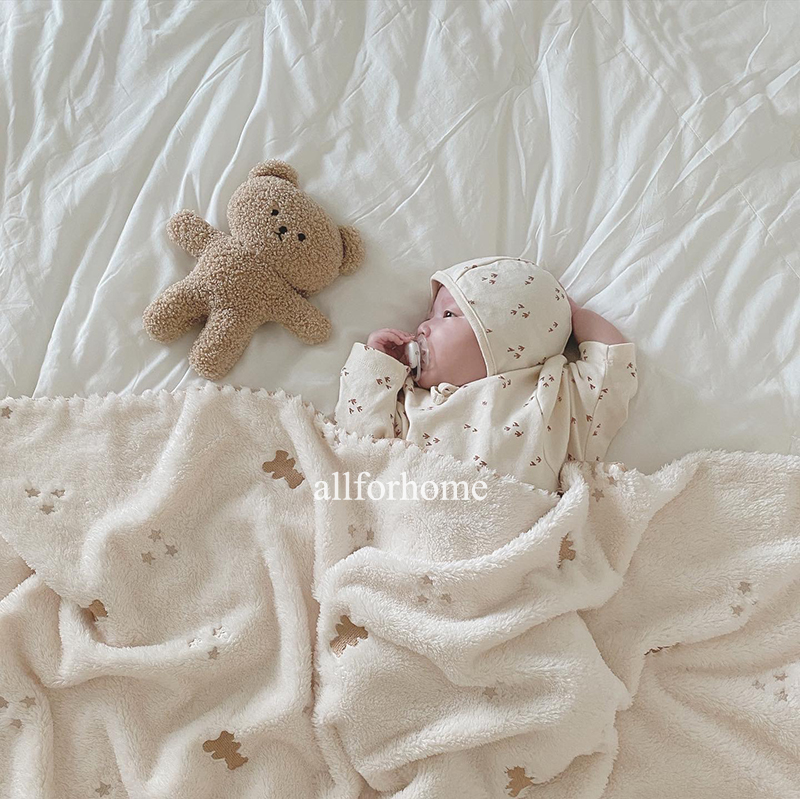 올포홈 유아 아기 신생아 자수 극세사 겨울 담요 이불 블랭킷 밍크 하뚜하뚜 스몰