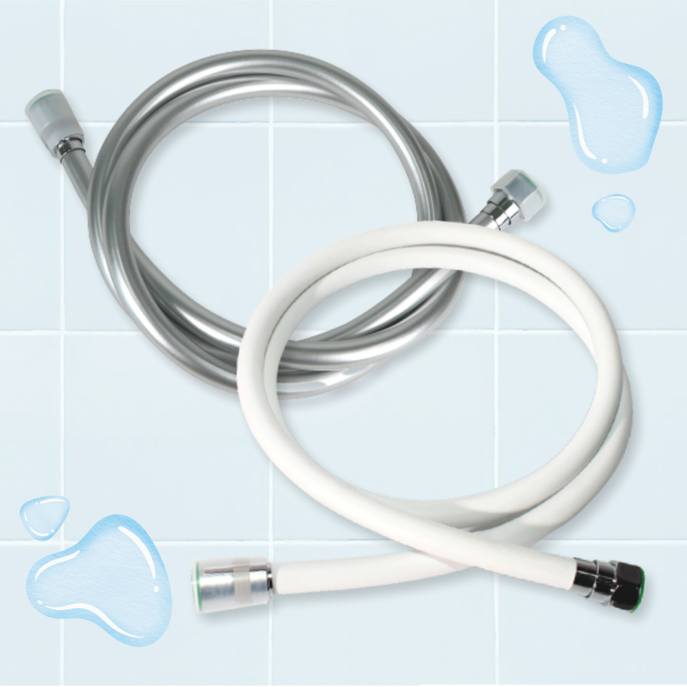 필터포유 샤워호스 물때방지 꼬임방지 PVC 튜브형 1.5M 1+1