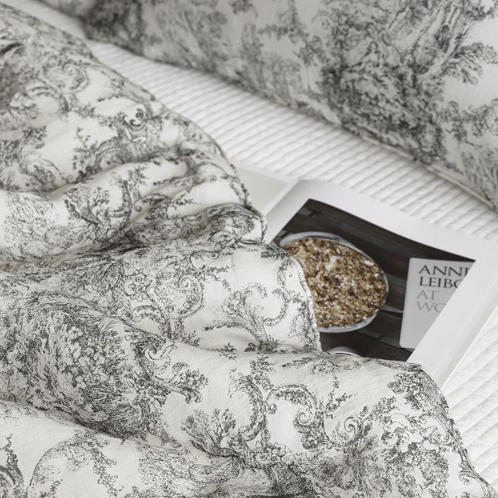 SALE 프렌치 뜨왈 프리미엄 거즈 순면 차렵 베개 간절기 여름 호텔 더블 싱글 이불 침구 쁘띠레이스베개 솜포함