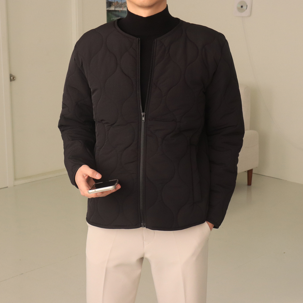 남자경량패딩 오버핏 깔깔이 패딩 남자퀄팅자켓 이미지 4