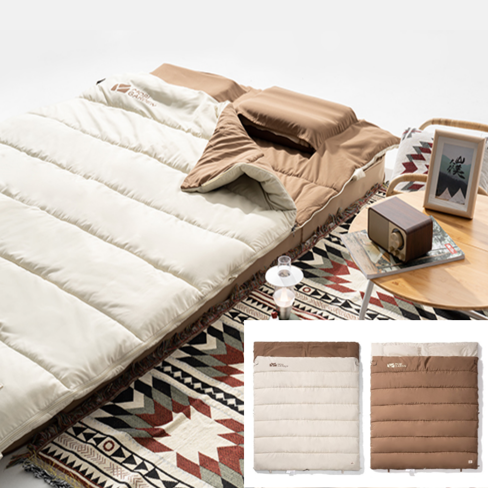 더블 침낭 2인용 캠핑 이불 경량 동계 겨울 사계절 코튼
