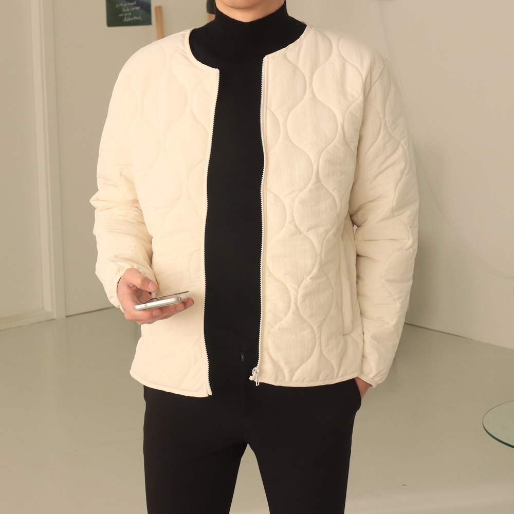 남자경량패딩 오버핏 깔깔이 패딩 남자퀄팅자켓 이미지 3