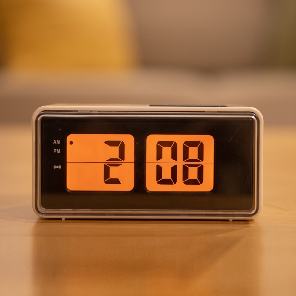 이코노미쿠스 레트로 무소음 건전지 전자 탁상 시계 알람시계 디지털 플립 미니 snooze
