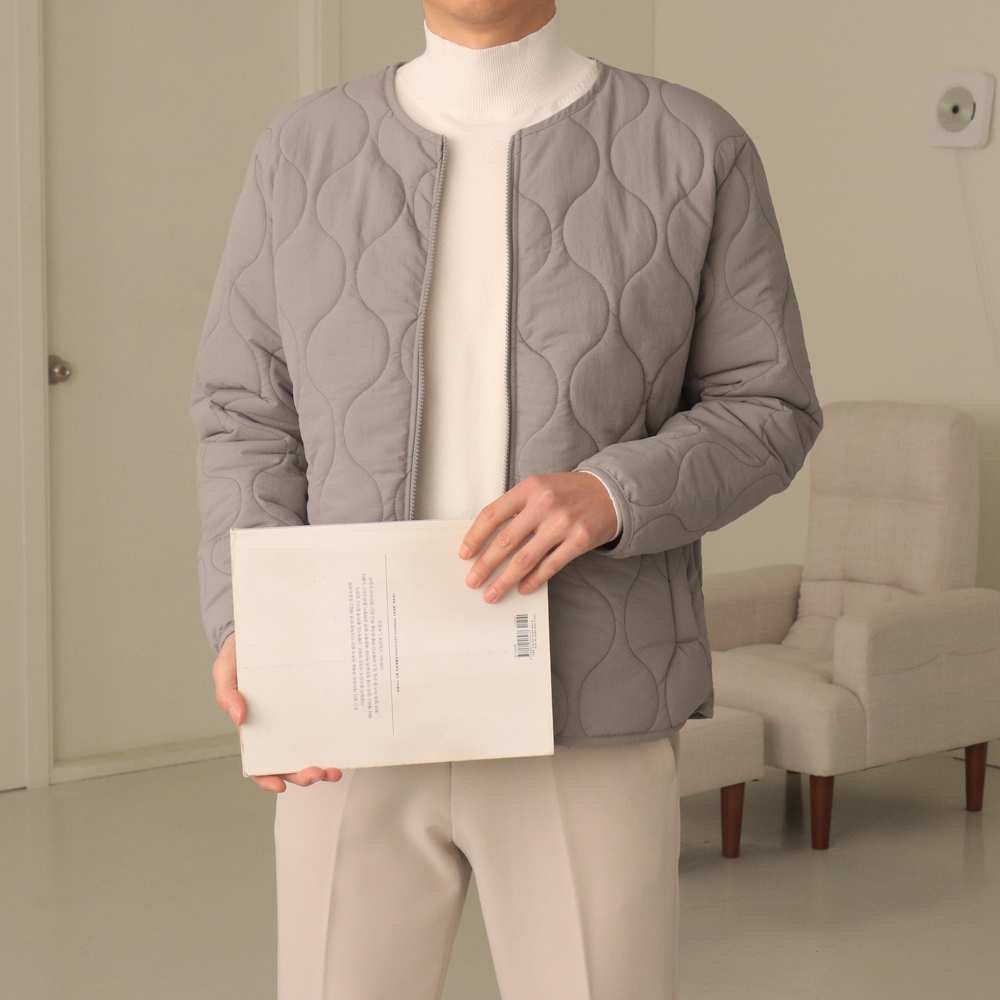 남자경량패딩 오버핏 깔깔이 패딩 남자퀄팅자켓 이미지 2