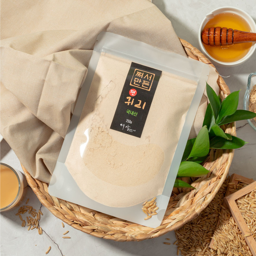 100% 국산 곡물로 만든 쪄서 만든 볶은 귀리 선식 250g