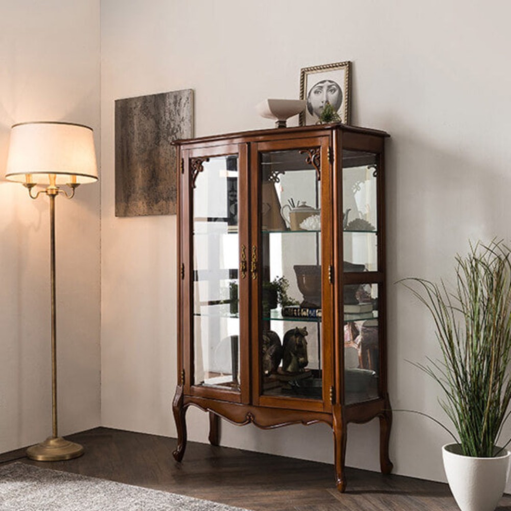 까사홈 까르띠 엔틱 유리 장식장