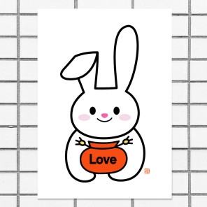 복 토끼 사랑 인테리어 마음도둑 디자인 포스터 벽보