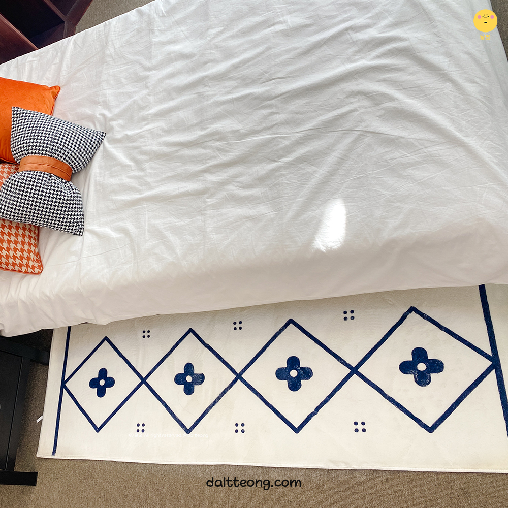 달떵 단모 다이아 패턴 침실 러그 미니 긴러그 포인트 주방 쇼파 침대 카페트 120x40