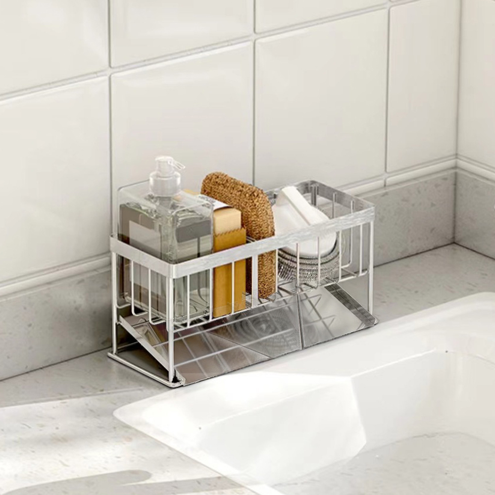 스토리빙 올스텐 304 스테인리스 싱크대 수세미 거치대 걸이 건조대 세제 받침대 제품 이미지