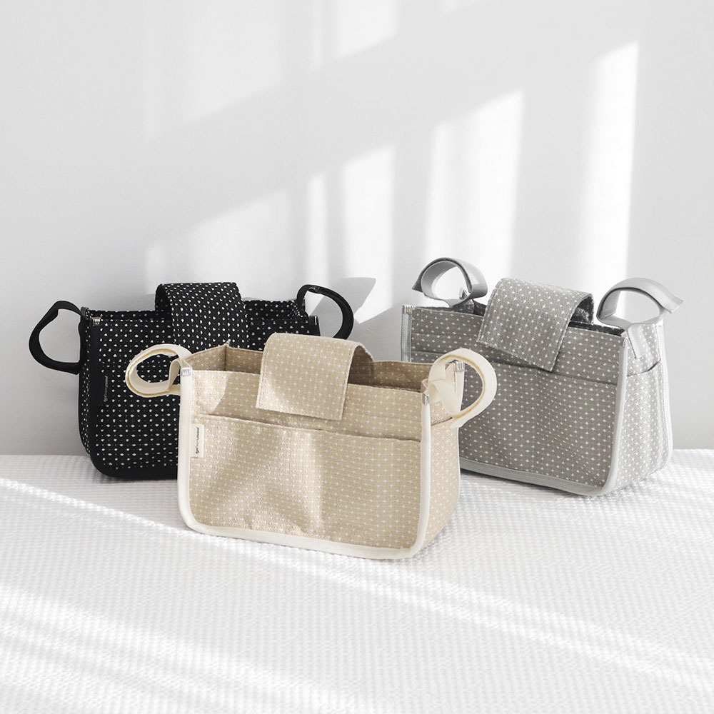 피넛버터젤리 프리미엄 도트 유모차 가방 정리함 다용도 이너백 가벼운아기짐가방