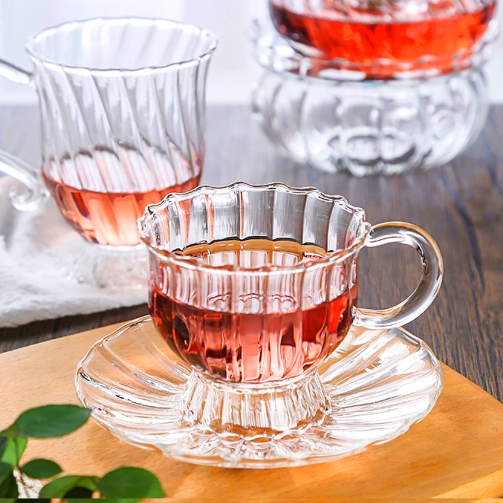 찻잔세트 내열유리 티잔 홍차잔 커피잔 차그루 쉬폰