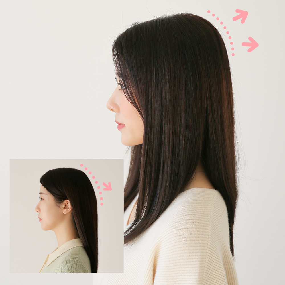 피스 가발 정수리 옆머리 뒷머리 볼륨 헤어뽕 부분가발 26cm