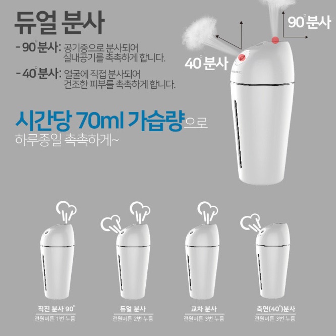 작은 가습기 병원 자취방 사무용 책상용 가습기 아이방 가습기