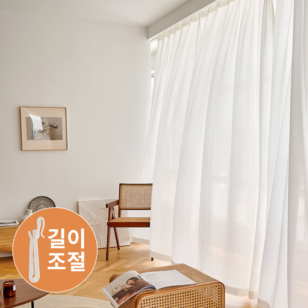 더 도톰한 비침없는 두꺼운 사생활보호 나비주름 차르르 쉬폰커튼 기본2