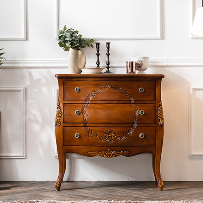 콘솔장식장 클래식 엔틱 장식장 고급 서랍장식장 빈티지진열장