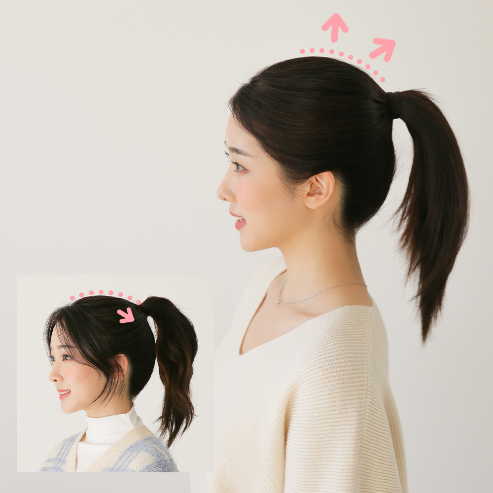 피스 가발 정수리 옆머리 뒷머리 볼륨 헤어뽕 부분가발 26cm