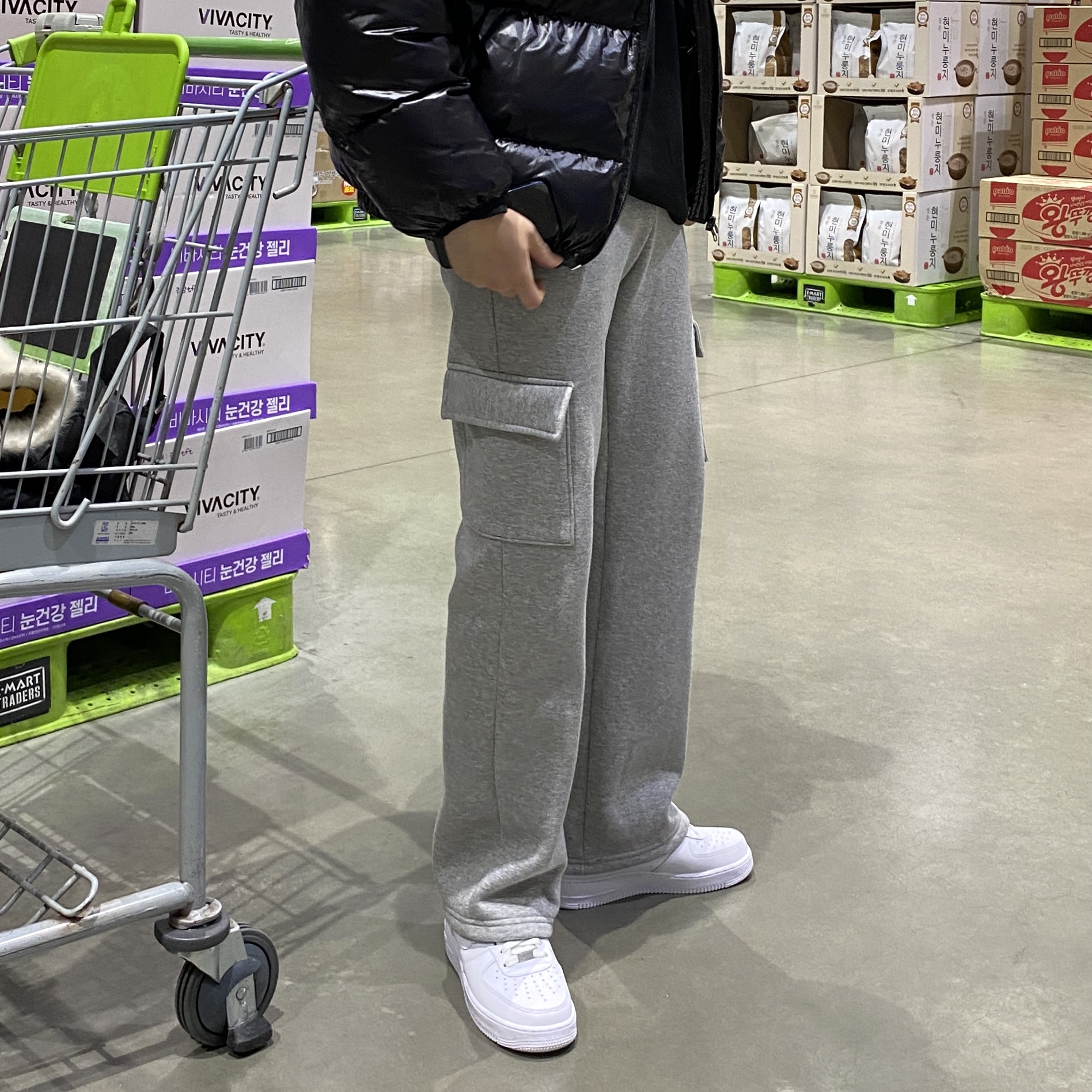 기모카고바지 남자와이드트레이닝팬츠 스웨트팬츠 - 상세 이미지 4