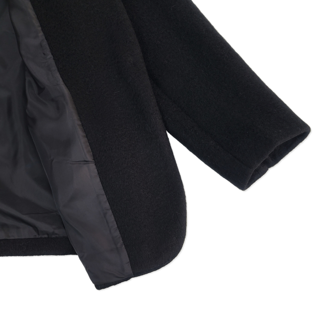 完売品】オーバーフォルムハーフコート ウール クリーム ウール