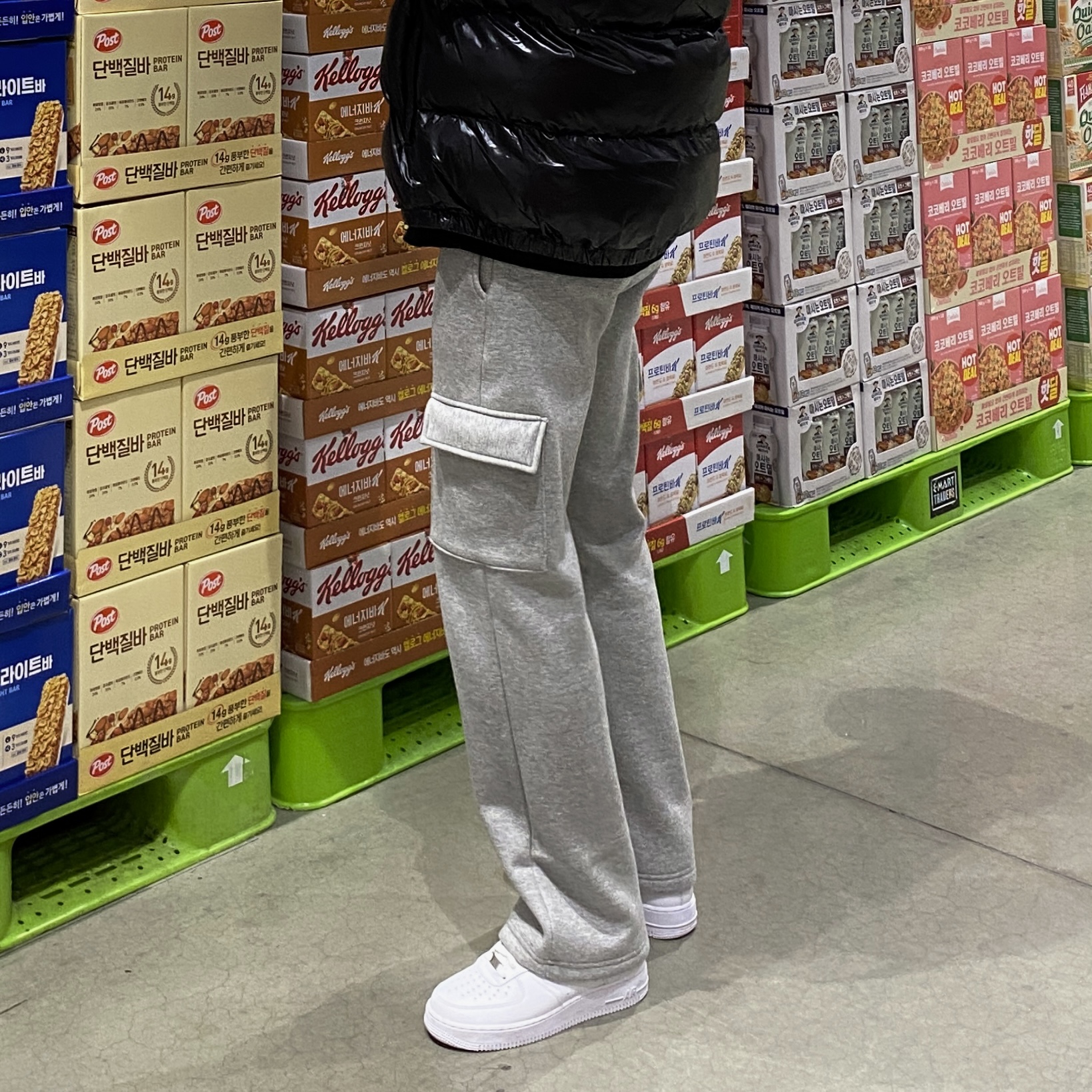 기모카고바지 남자와이드트레이닝팬츠 스웨트팬츠 - 상세 이미지 2