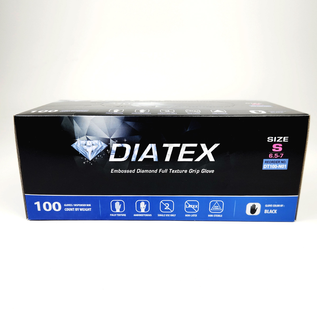 다이아택스 DIATEX 프리미엄 블랙 니트릴장갑 100개입 - 상세 이미지 2