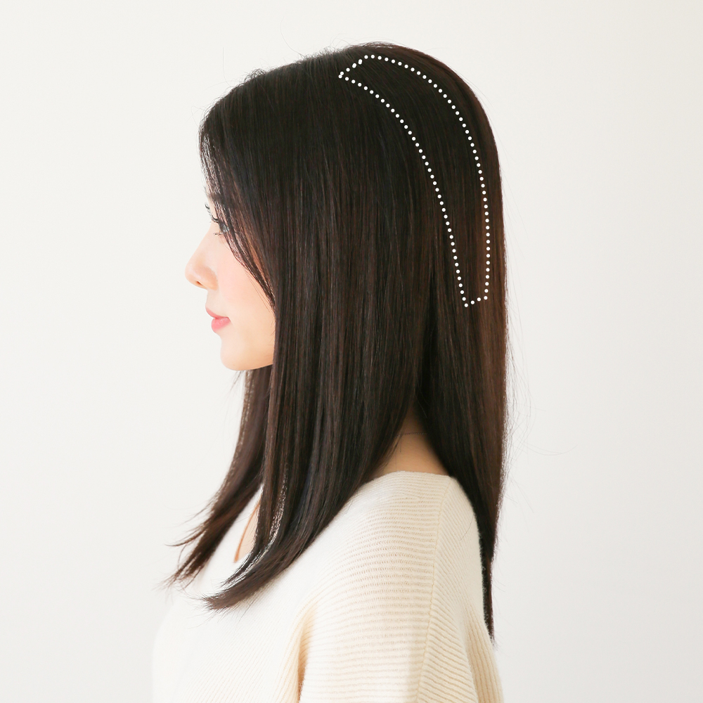 피스 가발 정수리 옆머리 뒷머리 볼륨 헤어뽕 부분가발 26cm