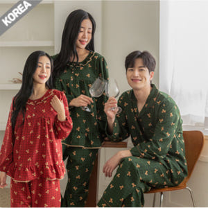 커플잠옷 여성 남성 잠옷 신혼부부 연인 파자마 곰곰이(22F609) 착용 후기 | 사이즈/핏 총정리 - 상품 이미지 1