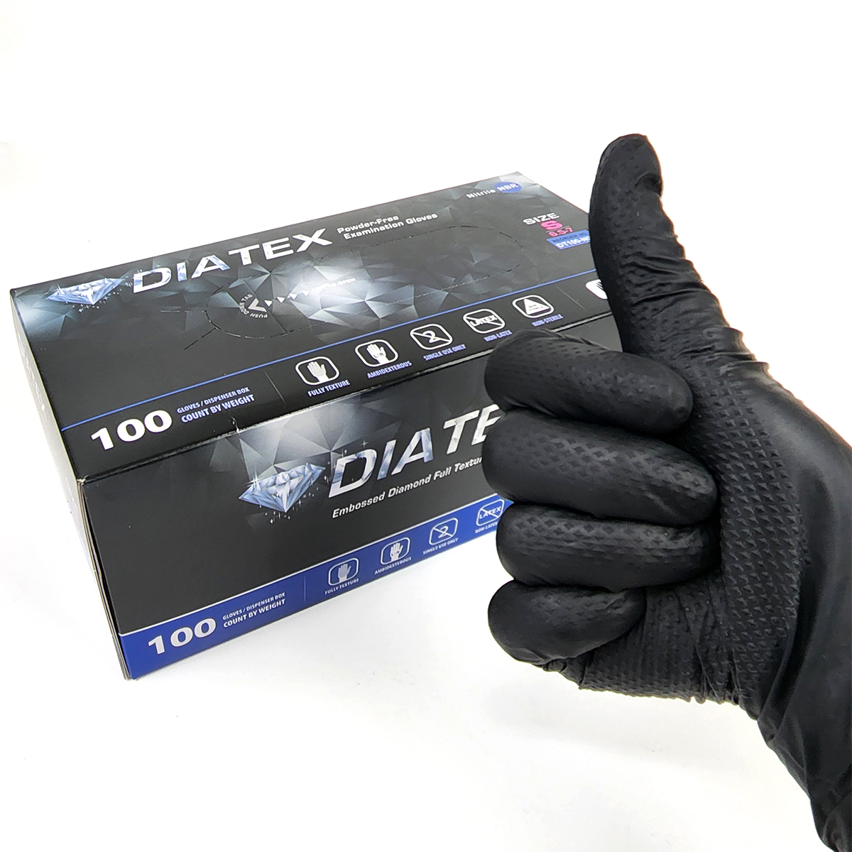 다이아택스 DIATEX 프리미엄 블랙 니트릴장갑 100개입 - 상품 이미지