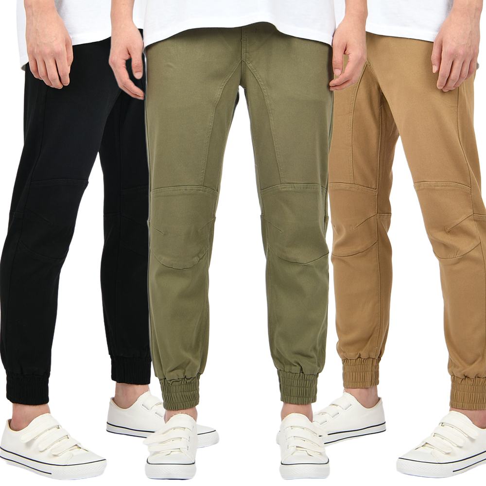 남자 조거팬츠 밴딩 바지 블랙 베이지 카키 3컬러 HC267 - 상품 이미지