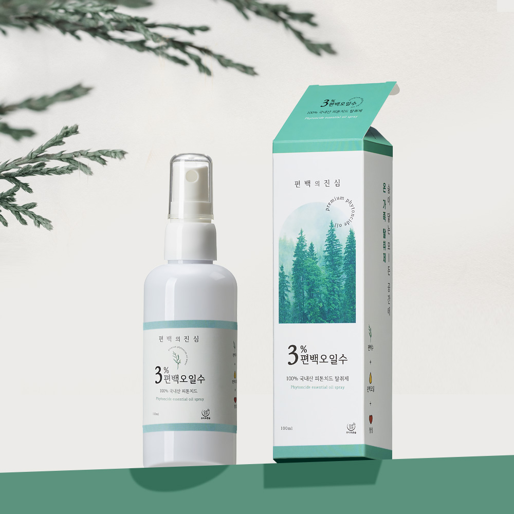 1+1 3%편백오일수 피톤치드 편백수 스프레이 나무 원액 탈취제 휴대용 여행용 100ml