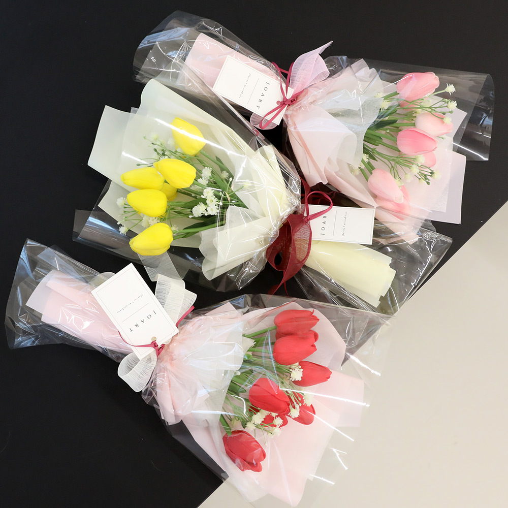 생화같은 튤립 조화 꽃다발 실크플라워 졸업식 입학식 꽃다발 이미지 3